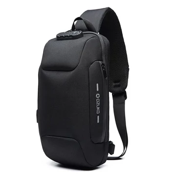 Ozuko 9223 keresztpántos táska biztonsági zárral fekete